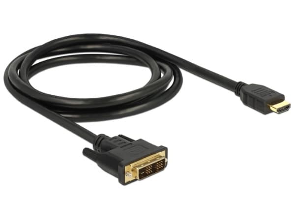 Delock - Adapterkabel - DVI-D hann til HDMI hann - 1.5 m - trippel beskyttelse - svart