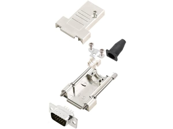 encitech DTSL09-T-JSRG+HDP15-K 6355-0041-01 D-SUB stiftliste-sæt 180 ° Poltal: 15 Loddekop 1 Set