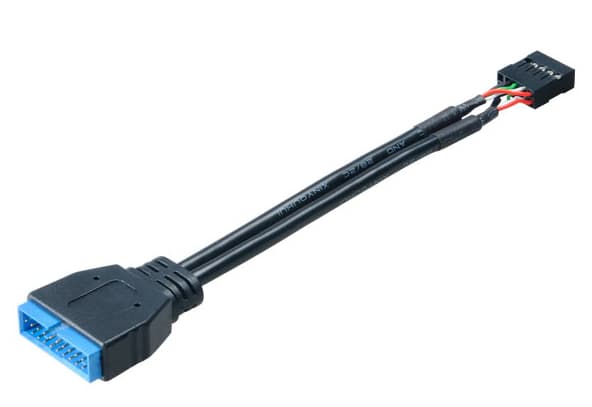 Akasa - USB sisäinen sovitin - 9-nastainen USB samlekasse (hun) til 19-nastainen USB 3.0 samlekasse (han) - 10 m - lajittelu