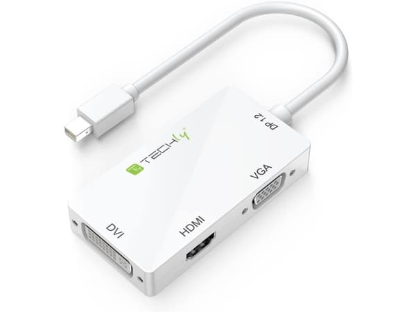 Techly IADAP MDP-COMBOF12, 0,15 m, Thunderbolt, HDMI / DVI / VGA, Hankontakt, Honkontakt, 5,4 Gbit/sek.