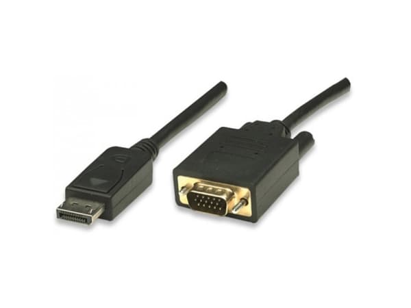 Techly 1.8m VGA/DisplayPort, 1,8 m, VGA (D-Sub), DisplayPort, Hankjønn, Hankjønn, Nickel