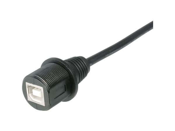 USB-stik 2,0 - IP67 Tilslutning, indbygning USB B-bøsning med 1 m kabel A-KAB-USBB-FS-1M ASSMANN WSW Indhold: 1 stk