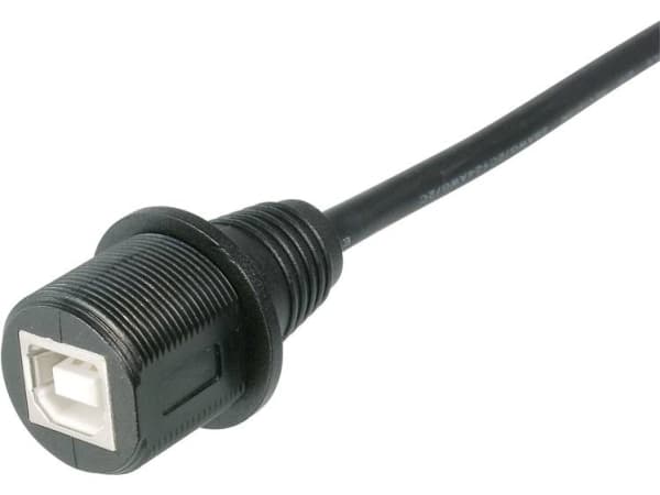 USB-stik 2,0 - IP67 Tilslutning, indbygning USB B-bøsning med 1 m kabel A-KAB-USBB-FS-1M ASSMANN WSW Indhold: 1 stk