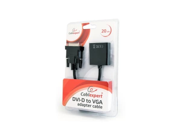 Cablexpert - Video adapter - DVI-D hann til HD-15 (VGA) hunn - 20 cm - svart - 1080p-støtte