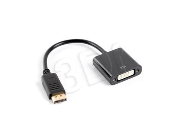 Lanberg - Videokort - dubbel länk - DisplayPort (hane) till DVI-D (hona) - DisplayPort 1.0 - 10 cm - svart