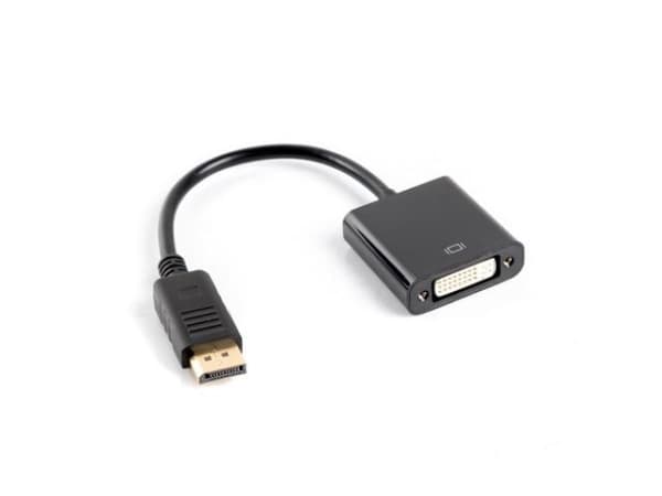 Lanberg - Videokort - dubbel länk - DisplayPort (hane) till DVI-D (hona) - DisplayPort 1.0 - 10 cm - svart