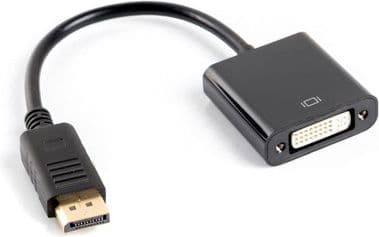 Lanberg - Videokort - dubbel länk - DisplayPort (hane) till DVI-D (hona) - DisplayPort 1.0 - 10 cm - svart
