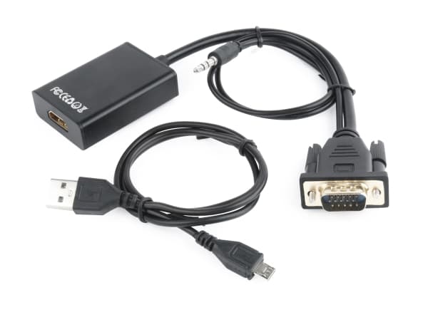 Cablexpert A-VGA-HDMI-01 - Video/lyd-adaptersett - svart - 1080p-støtte, aktivt brikkesett