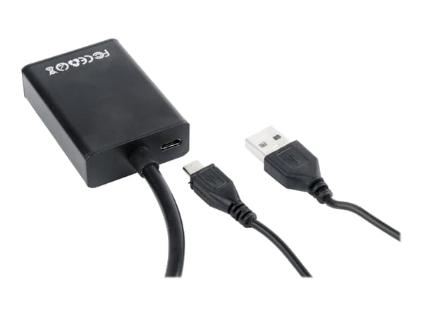 Cablexpert A-VGA-HDMI-01 - Video/lyd-adaptersett - svart - 1080p-støtte, aktivt brikkesett