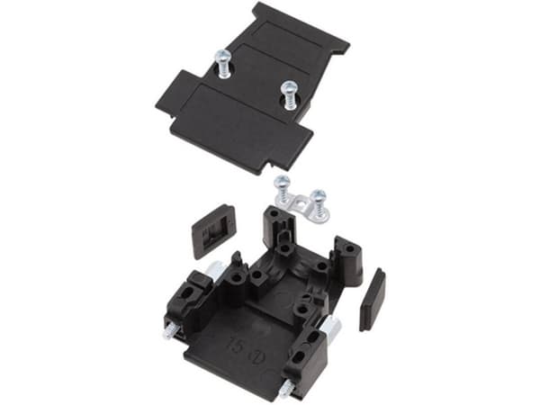 encitech D3PK15-P-SJS-K 1260-0101-02 D-SUB-kabinet Poltal: 15 Plastic, metalliseret Sort 1 stk