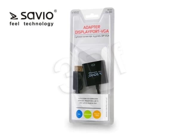 SAVIO CL-90 - Videokonverter - DisplayPort - VGA