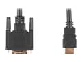 Pikkukuva 2 / 5: Lanberg CA-HDDV-10CC-0005-BK, 0,5 m, HDMI-tyyppi A (vakio), DVI-D, Uros, Uros, Suora