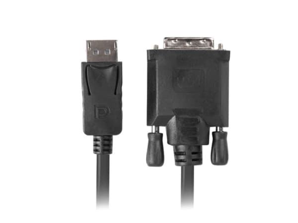 Lanberg CA-DPDV-10CU-0018-BK, 1,8 m, DisplayPort, DVI-D, Uros, Uros, 1920 x 1080 pikseliä