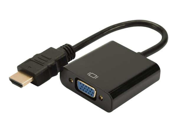 DIGITUS - Adapter för video / ljud - HDMI hane till HD-15 (VGA), minijack hona - svart
