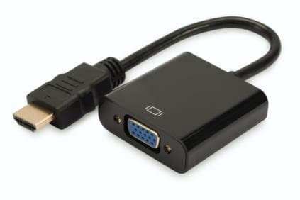 DIGITUS - Adapter för video / ljud - HDMI hane till HD-15 (VGA), minijack hona - svart