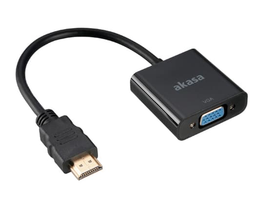 Akasa AK-CBHD15-20BK, 0,2 m, VGA (D-Sub), HDMI-tyyppi A (vakio), Uros, Naaras, Musta