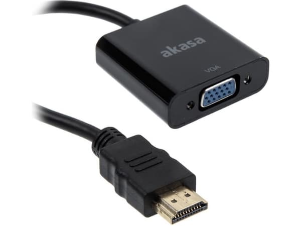Akasa AK-CBHD15-20BK, 0,2 m, VGA (D-Sub), HDMI-tyyppi A (vakio), Uros, Naaras, Musta