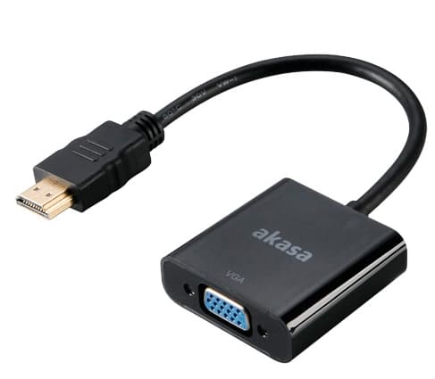 Akasa AK-CBHD15-20BK, 0,2 m, VGA (D-Sub), HDMI-tyyppi A (vakio), Uros, Naaras, Musta