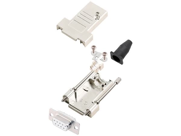 encitech DTSL09-LJSRG-T-DBS-W-K 6355-8040-11 D-SUB-skärningssats 180° Polantal: 9 Lödhuvud 1 st