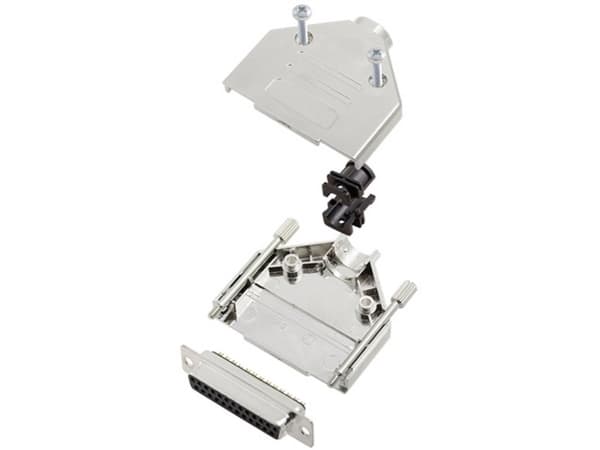 TRU COMPONENTS TCDTPKM25DBSK 7709396 D-SUB-kiskosarja 180° Napojen lukumäärä: 25 Juotospää 1 kpl
