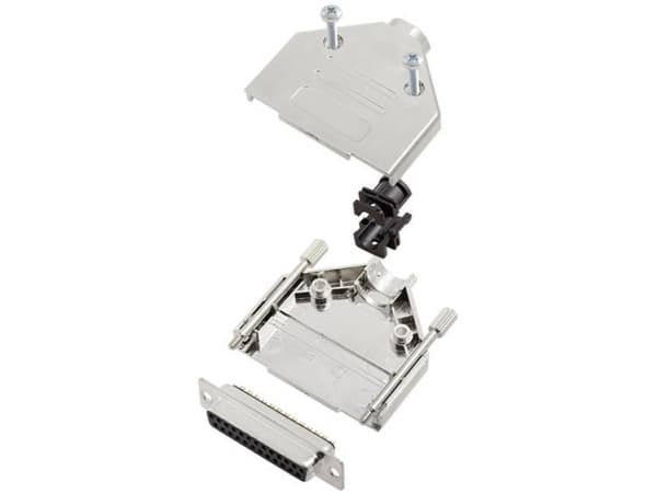 TRU COMPONENTS TCDTPKM25DBSK 7709396 D-SUB-kiskosarja 180° Napojen lukumäärä: 25 Juotospää 1 kpl