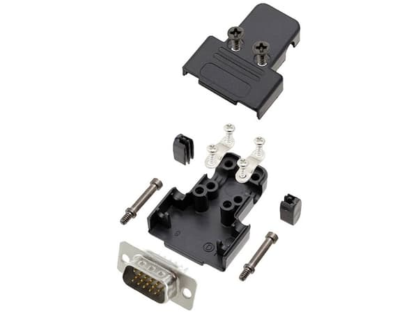 encitech TRI-P-09-HDP15-W-K 6355-8068-01 D-SUB stiftliste-sæt 180 ° Poltal: 15 Loddekop 1 stk