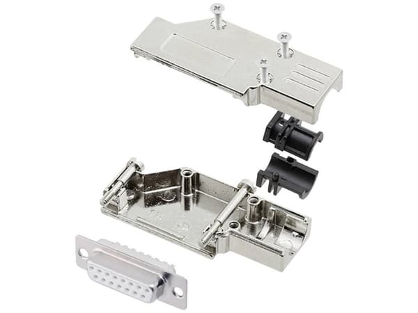 encitech DCMR15-FK-DMS-W-K 6355-8065-32 D-SUB-skärningssats 90° Polantal: 15 Lödhuvud 1 st