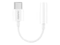 Miniatyrbilde 2 av 5: Huawei CM20 - USB-C til hodetelefonkontaktadapter - 24 pins USB-C hann til miniplugg hunn - 9 cm - hvit