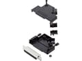 Miniatyrbild 1 av 2: encitech D45PK-P-25-DBS-K 6355-0034-13 D-SUB-bussningsremsa 45° Polantal: 25 Lödhuvud 1 sats