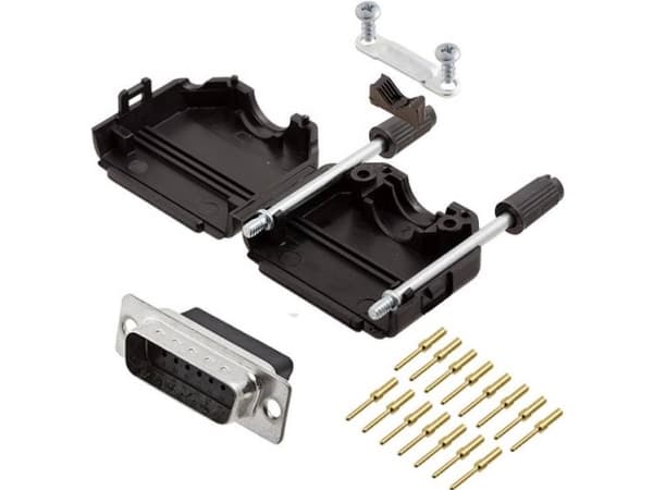 encitech DPPK15-BK-DBCP-K 6355-0078-02 D-SUB stiftliste-sæt 180 ° Poltal: 15 Crimp 1 stk
