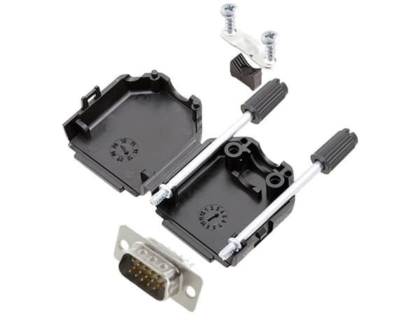 encitech DPPK09-BK-HDP15-W-K 6355-8011-01 D-SUB stiftliste-sæt 180 ° Poltal: 15 Loddekop 1 stk