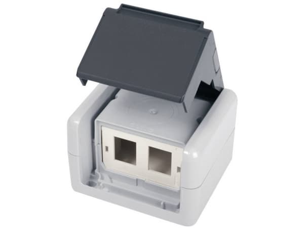 Telegärtner RJ45 Outlet IP44 AP, Harmaa