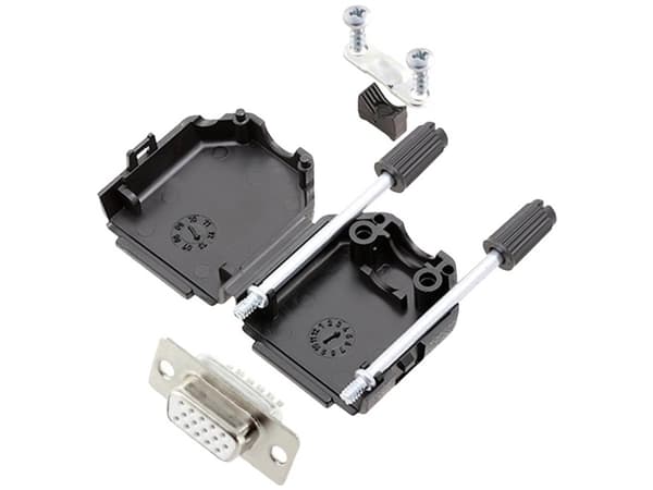 encitech DPPK09-BK-HDS15-W-K 6355-8011-11 D-SUB-skärningssats 180° Antal poler: 15 Lödhuvud 1 st