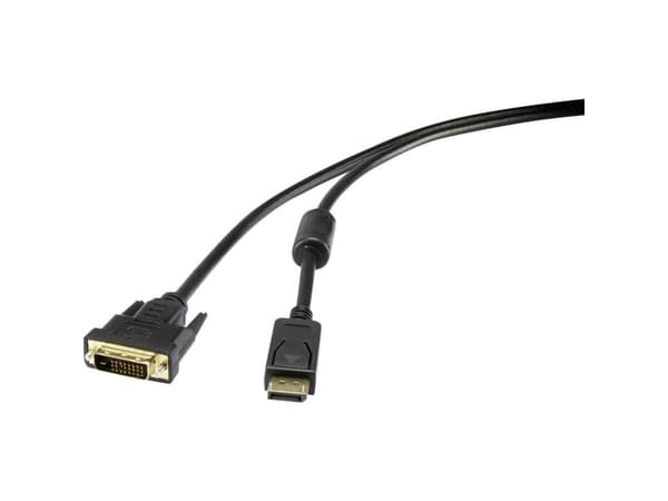 Renkforce RF-4212210, 1,8 m, DisplayPort, DVI, Hankjønn, Hankjønn, Rett