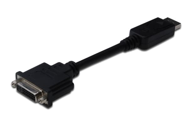 ASSMANN - DisplayPort-adapter - DisplayPort (hann) til DVI-D (hunn) - 15 cm - formstøpt - svart