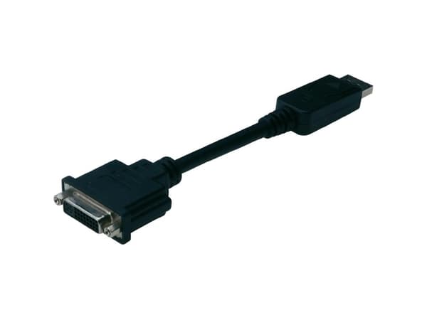 ASSMANN - DisplayPort-adapter - DisplayPort (hann) til DVI-D (hunn) - 15 cm - formstøpt - svart