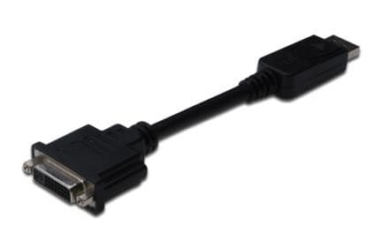 ASSMANN - DisplayPort-adapter - DisplayPort (hann) til DVI-D (hunn) - 15 cm - formstøpt - svart