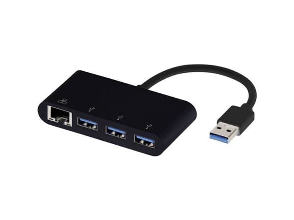 Vivanco IT-USB NET HUB, Kabel, USB 3.2 Gen 1 (3.1 Gen 1) Type-A, 10,100,1000 Mbit/s, Svart, 5 Gbit/s, USB