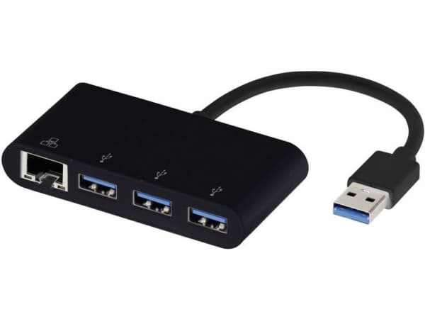 Vivanco IT-USB NET HUB, Kabel, USB 3.2 Gen 1 (3.1 Gen 1) Type-A, 10,100,1000 Mbit/s, Svart, 5 Gbit/s, USB