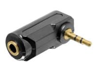 Delock - Audioadapter - mini-phone stereo 3.5 mm hunn til mini-phone stereo 3.5 mm hann - svart - 90°-kontakt