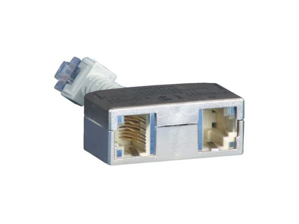 BTR Cable Sharing Adapter pnp 3 - Nettverksplitter - RJ-45 (hunn) til RJ-45 (hann) - 8.9 cm - grå (en pakke 2)