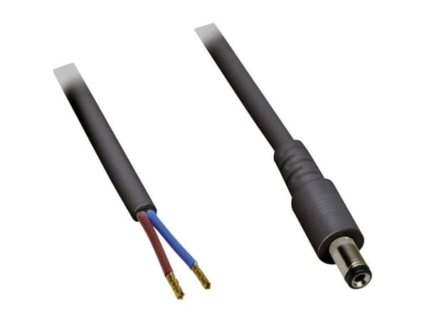 TRU COMPONENTS Lavvoltstilslutningskabel Lavspændingsstik - åben ende 5.50 mm 2.10 mm 0.50 m 1 stk