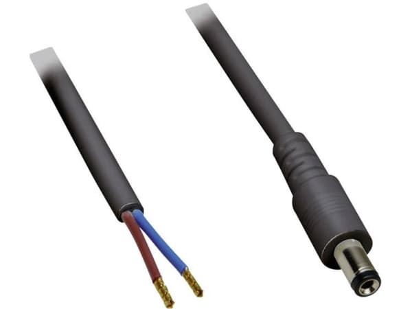 TRU COMPONENTS Lavvoltstilslutningskabel Lavspændingsstik - åben ende 5.50 mm 2.10 mm 0.50 m 1 stk