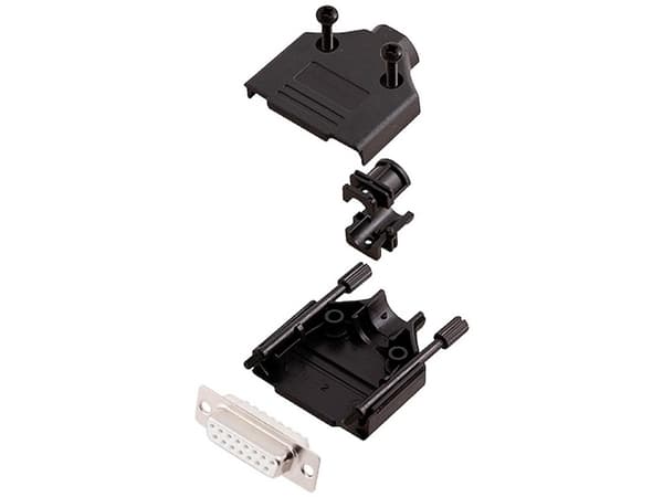 encitech DTPK-P-15-DBS-W-K 6355-8032-12 D-SUB-skärningssats 180° Polantal: 15 Lödhuvud 1 st