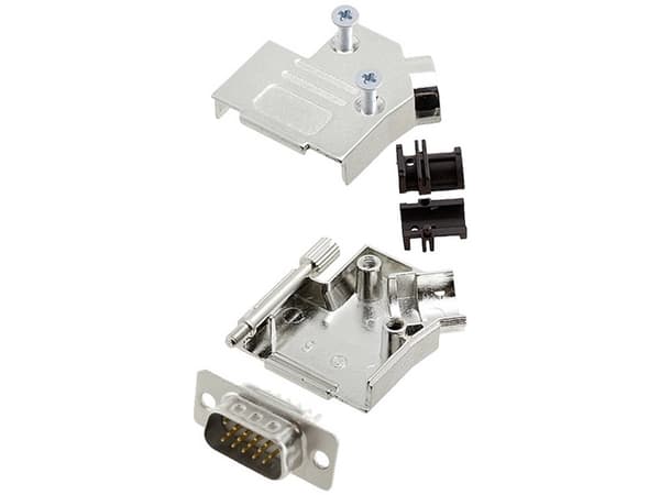 encitech D45ZK09-HDP15-W-K 6355-8013-01 D-SUB stiftliste-sæt 45 ° Poltal: 15 Loddekop 1 stk