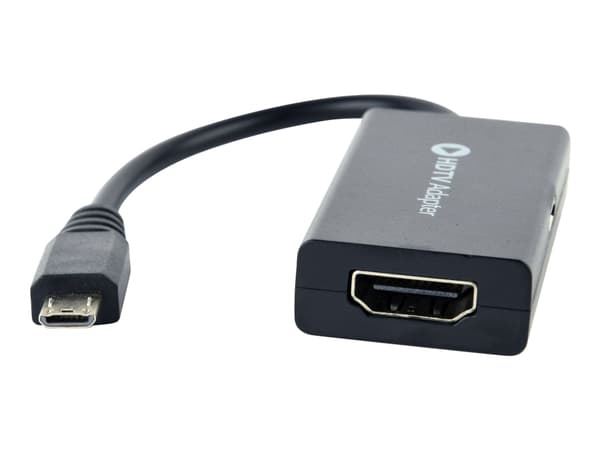 Cablexpert A-MHL-003 - Adapter för video / ljud - 11 stifts Micro-USB hane till HDMI, Mikro-USB typ B (endast ström) hona - 16 cm