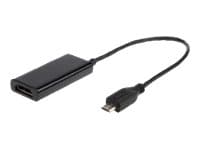 Cablexpert A-MHL-003 - Adapter för video / ljud - 11 stifts Micro-USB hane till HDMI, Mikro-USB typ B (endast ström) hona - 16 cm Svart