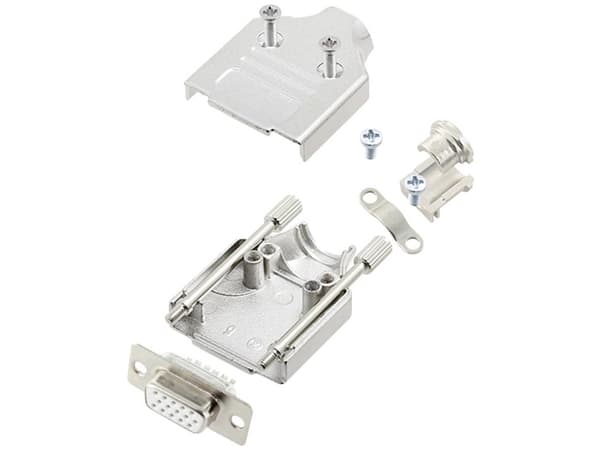 encitech MHDM-09-HDS15-W-K 6355-8059-11 D-SUB bøsningsliste-sæt 180 ° Poltal: 15 Loddekop 1 stk