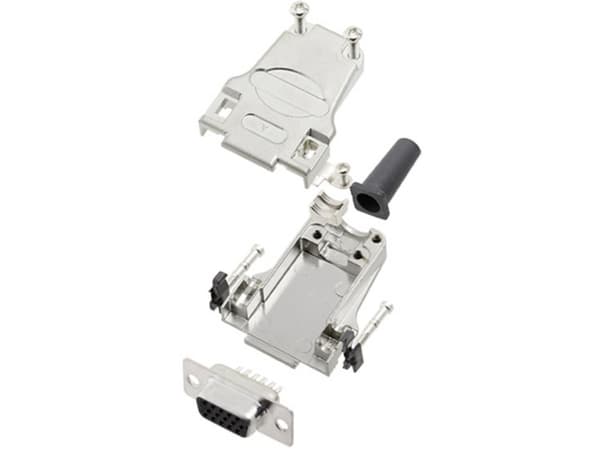 TRU COMPONENTS TCDTZF09HDS15K 7709344 D-SUB-skärningssats 180° Antal poler: 15 Lödhuvud 1 st