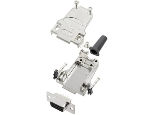 TRU COMPONENTS TCDTZF09HDS15K 7709344 D-SUB-skärningssats 180° Antal poler: 15 Lödhuvud 1 st